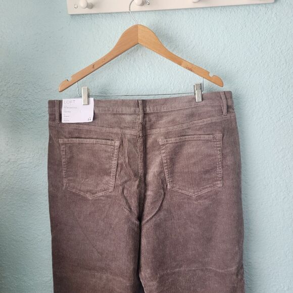 LOFT The straight crop high rise corduroy Frey hem pants - Picture 3 of 16